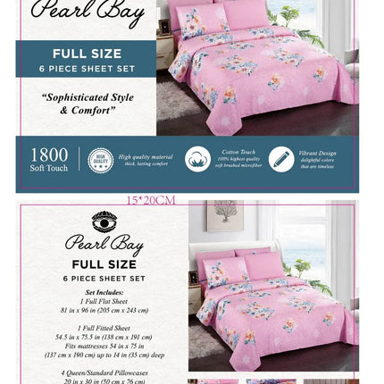 Pearl Bay 6 Piece Bed Sheet Set (12 Styles)
