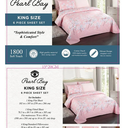 Pearl Bay 6 Piece Bed Sheet Set (12 Styles)