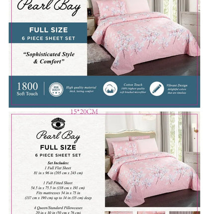 Pearl Bay 6 Piece Bed Sheet Set (12 Styles)