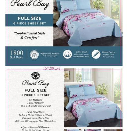 Pearl Bay 6 Piece Bed Sheet Set (12 Styles)