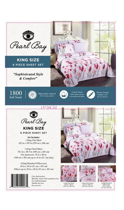 Pearl Bay 6 Piece Bed Sheet Set (12 Styles)