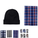 Adult Fleece Lined Winter Hat with Fleece Plaid Scarf Thermware Winter Bundle - PremiumBrandGoods