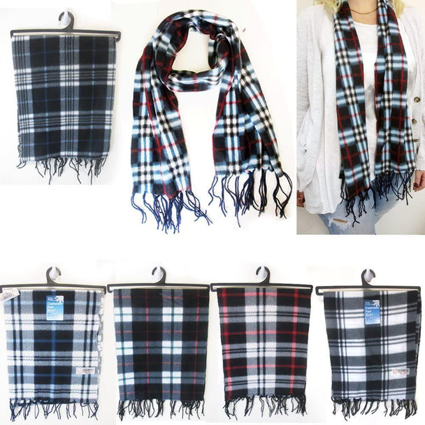 Adult Fleece Lined Winter Hat with Fleece Plaid Scarf Thermware Winter Bundle - PremiumBrandGoods