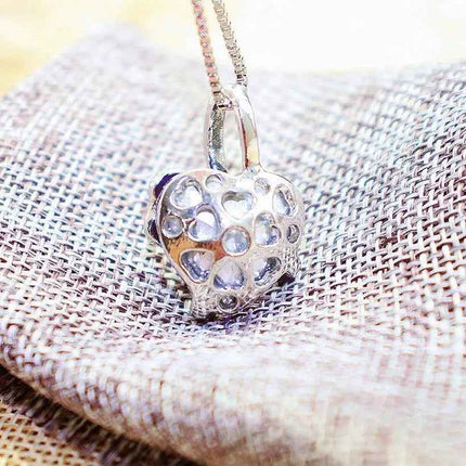 Beautiful Heart I Love You Blue Diamond Alloy Necklace