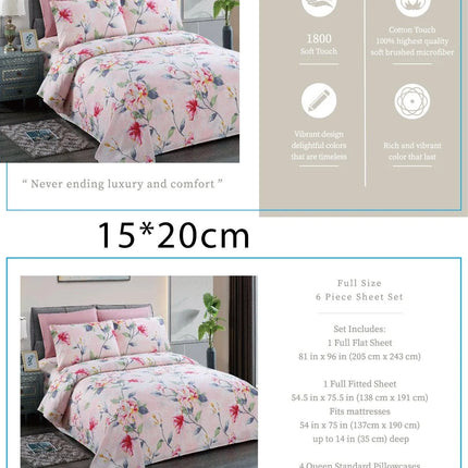 Belle Haven 6 Piece Sheet Set Bedding Sets (6 Styles) - PremiumBrandGoods