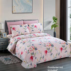 Light Pink with Colorful Flowers / Twin