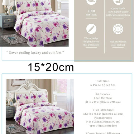 Belle Haven 6 Piece Sheet Set Bedding Sets (6 Styles) - PremiumBrandGoods