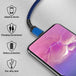 Blue Protected USB C Cable USB-C to USB-A Fast Charging Aluminum Housing Compatible with Samsung Galaxy S10 S9 Note 9 8 S8 Plus,LG V30 V20 G6 & more - 3 Sizes - PremiumBrandGoods