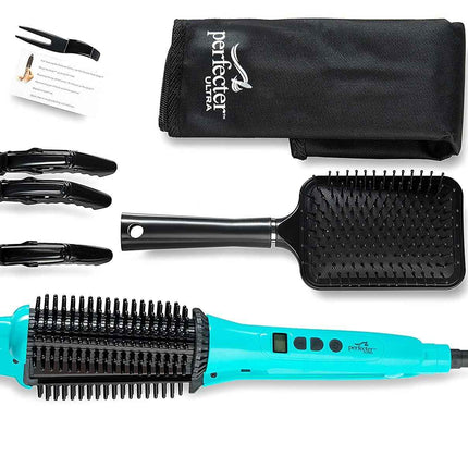 Calista 2 in 1 Heated Brush Iron Hair Styler comes with accessories