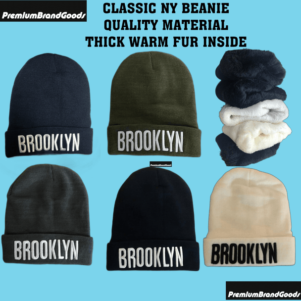 Classic NY Winter Hat Beanies with Thick Fur - PremiumBrandGoods