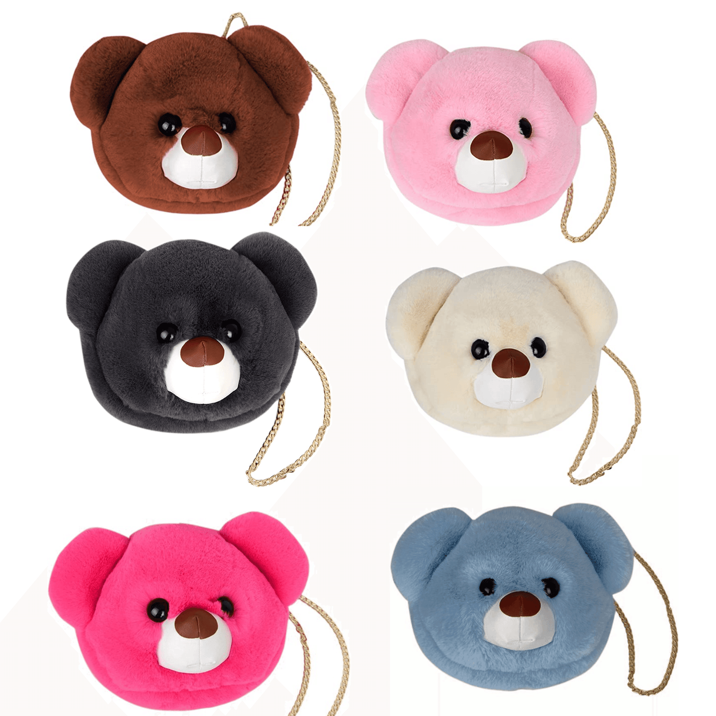 Cute Faux Fur Women's Handbag Bear Head Animal Messenger/Shoulder/Crossbody - PremiumBrandGoods