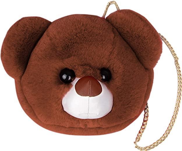 Cute Faux Fur Women's Handbag Bear Head Animal Messenger/Shoulder/Crossbody - PremiumBrandGoods