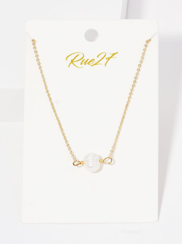Dainty Glass Pearl Pendant Choker Necklace - PremiumBrandGoods