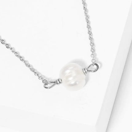 Dainty Glass Pearl Pendant Choker Necklace - PremiumBrandGoods