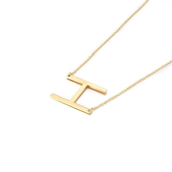 Fashionable Initial Pendant Chain Necklace Stainless Steel - PremiumBrandGoods