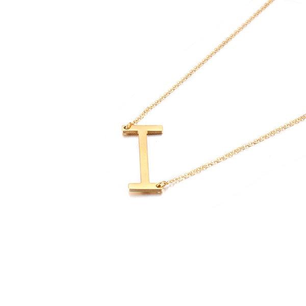 Fashionable Initial Pendant Chain Necklace Stainless Steel - PremiumBrandGoods