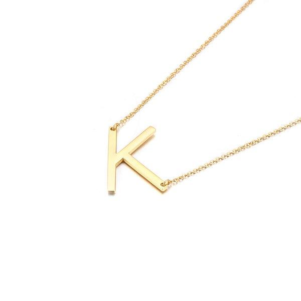 Fashionable Initial Pendant Chain Necklace Stainless Steel - PremiumBrandGoods