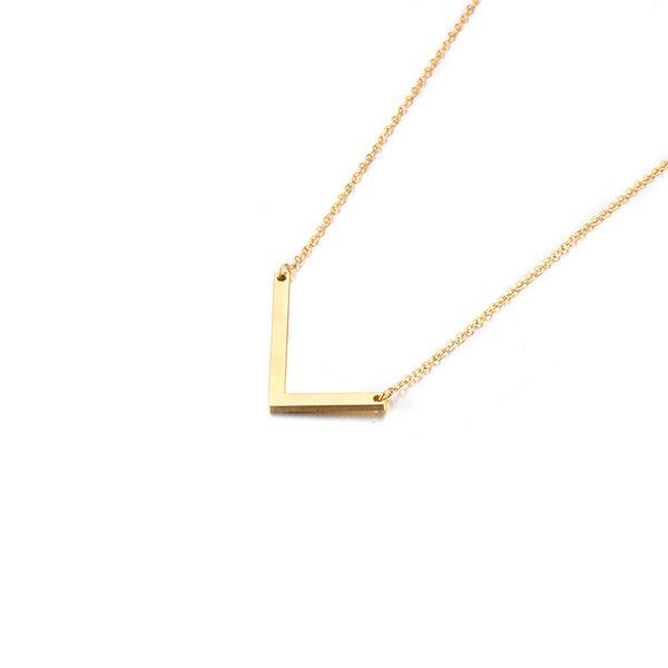 Fashionable Initial Pendant Chain Necklace Stainless Steel - PremiumBrandGoods