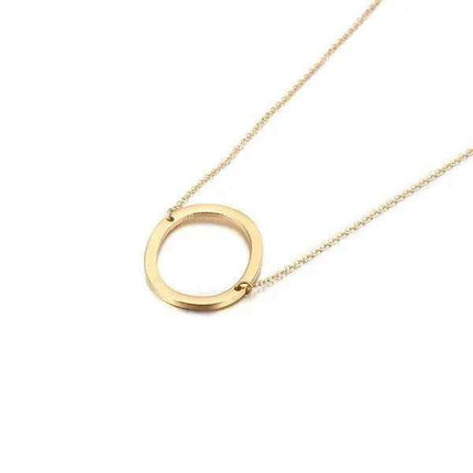 Fashionable Initial Pendant Chain Necklace Stainless Steel