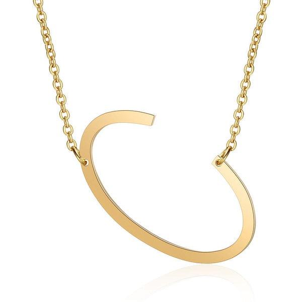 Fashionable Initial Pendant Chain Necklace Stainless Steel - PremiumBrandGoods