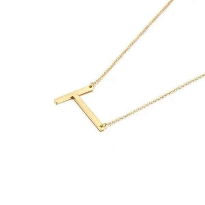 Fashionable Initial Pendant Chain Necklace Stainless Steel