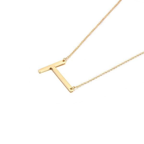 Fashionable Initial Pendant Chain Necklace Stainless Steel - PremiumBrandGoods