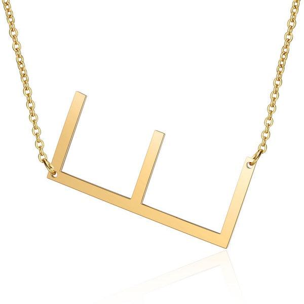 Fashionable Initial Pendant Chain Necklace Stainless Steel - PremiumBrandGoods