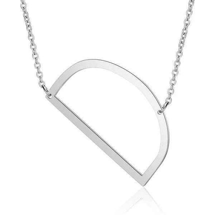 Fashionable Initial Pendant Chain Necklace Stainless Steel