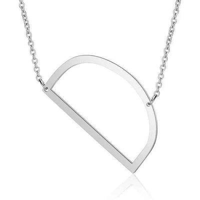 Fashionable Initial Pendant Chain Necklace Stainless Steel