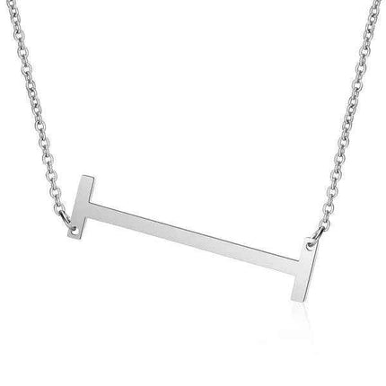 Fashionable Initial Pendant Chain Necklace Stainless Steel
