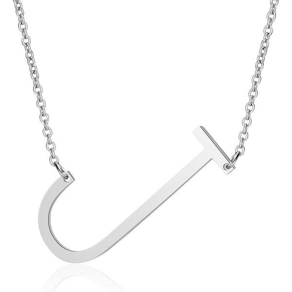 Fashionable Initial Pendant Chain Necklace Stainless Steel - PremiumBrandGoods