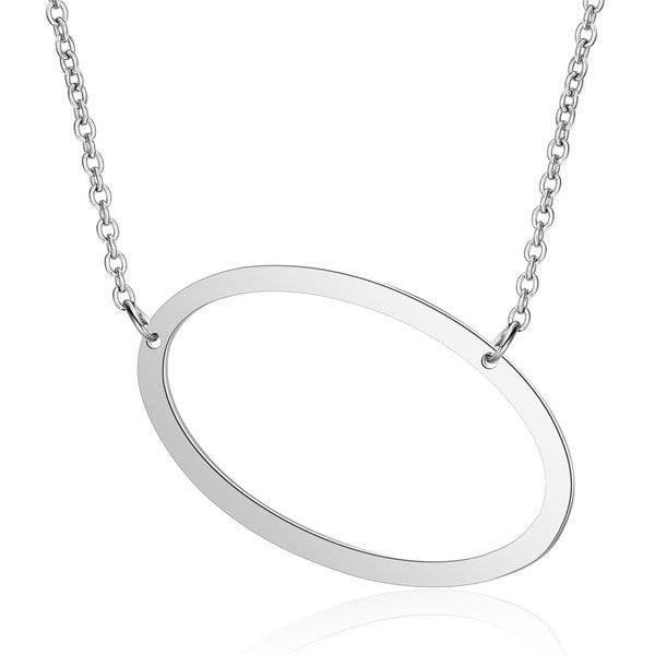 Fashionable Initial Pendant Chain Necklace Stainless Steel - PremiumBrandGoods