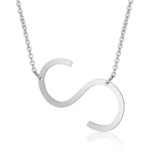 Fashionable Initial Pendant Chain Necklace Stainless Steel - PremiumBrandGoods