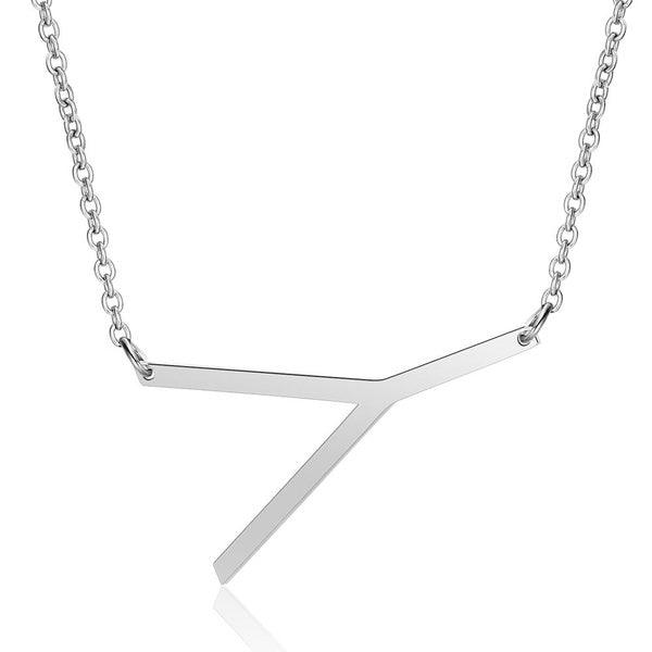 Fashionable Initial Pendant Chain Necklace Stainless Steel - PremiumBrandGoods