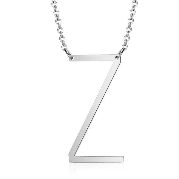 Fashionable Initial Pendant Chain Necklace Stainless Steel - PremiumBrandGoods