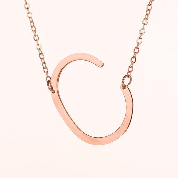 Fashionable Initial Pendant Chain Necklace Stainless Steel - PremiumBrandGoods