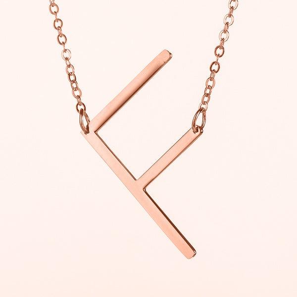 Fashionable Initial Pendant Chain Necklace Stainless Steel - PremiumBrandGoods