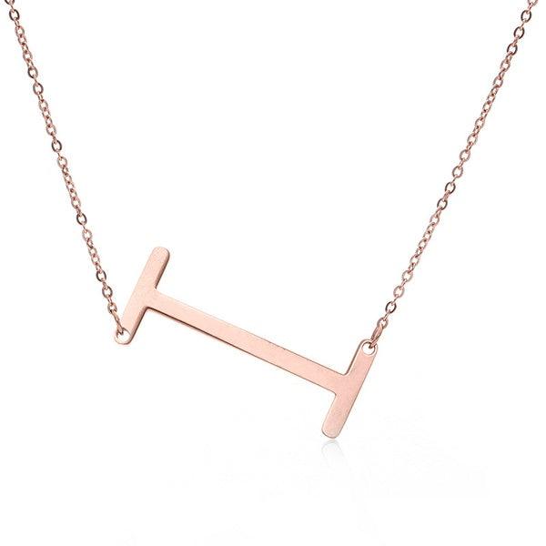 Fashionable Initial Pendant Chain Necklace Stainless Steel - PremiumBrandGoods