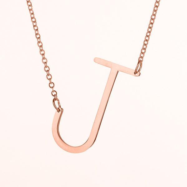 Fashionable Initial Pendant Chain Necklace Stainless Steel - PremiumBrandGoods