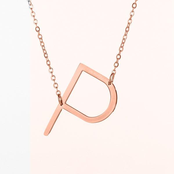 Fashionable Initial Pendant Chain Necklace Stainless Steel - PremiumBrandGoods