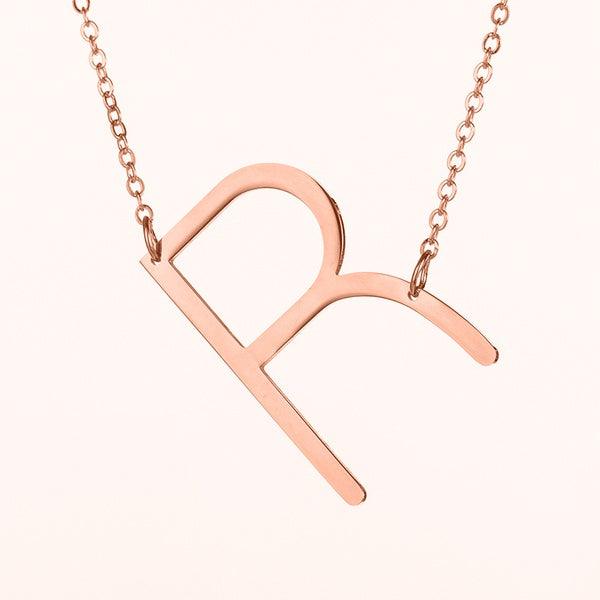 Fashionable Initial Pendant Chain Necklace Stainless Steel - PremiumBrandGoods