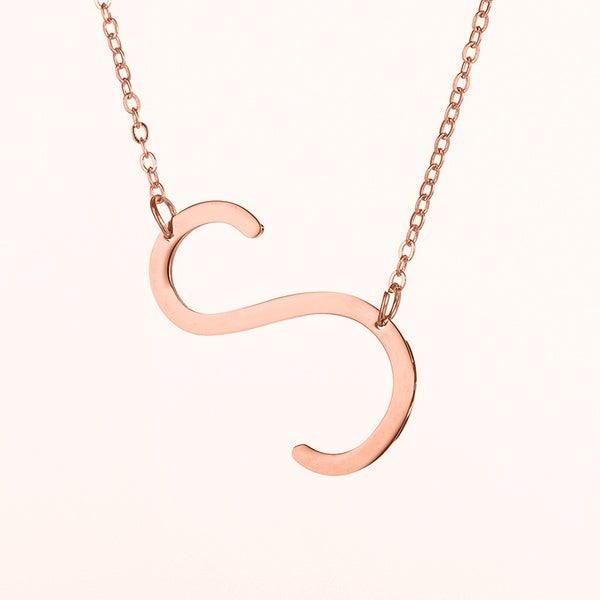 Fashionable Initial Pendant Chain Necklace Stainless Steel - PremiumBrandGoods