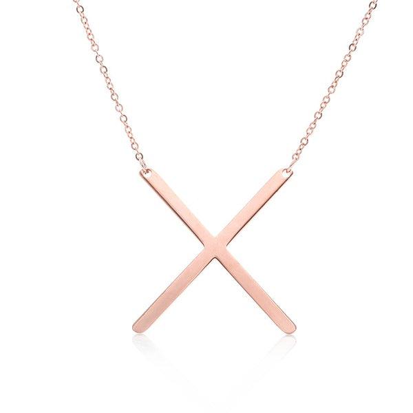 Fashionable Initial Pendant Chain Necklace Stainless Steel - PremiumBrandGoods