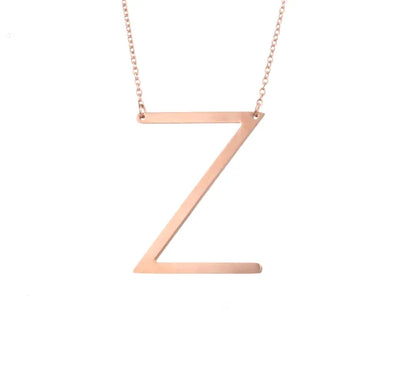 Fashionable Initial Pendant Chain Necklace Stainless Steel - PremiumBrandGoods