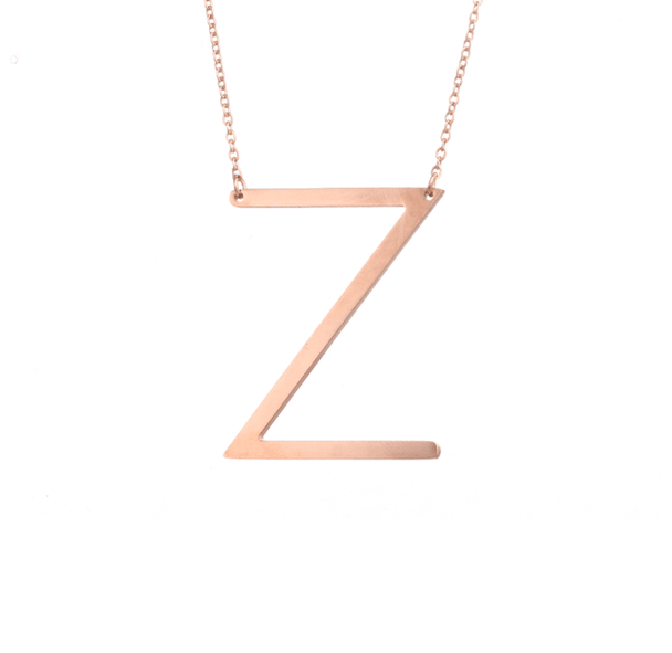 Fashionable Initial Pendant Chain Necklace Stainless Steel - PremiumBrandGoods