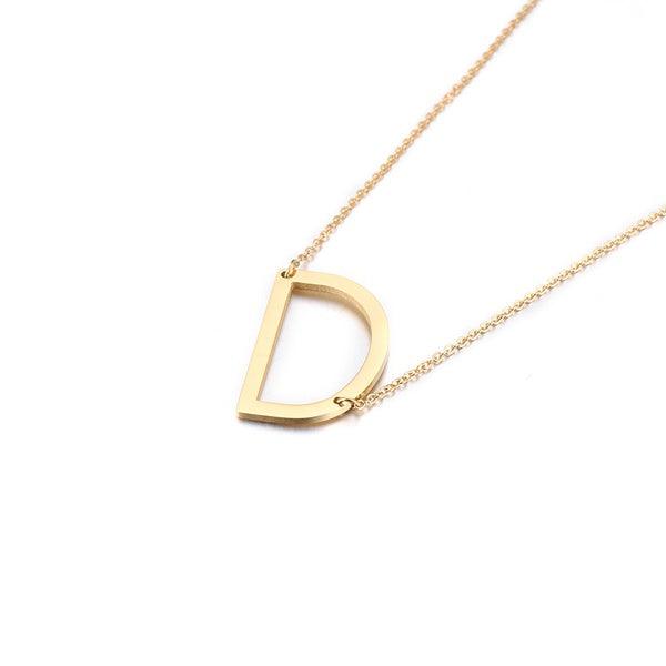 Fashionable Initial Pendant Chain Necklace Stainless Steel - PremiumBrandGoods