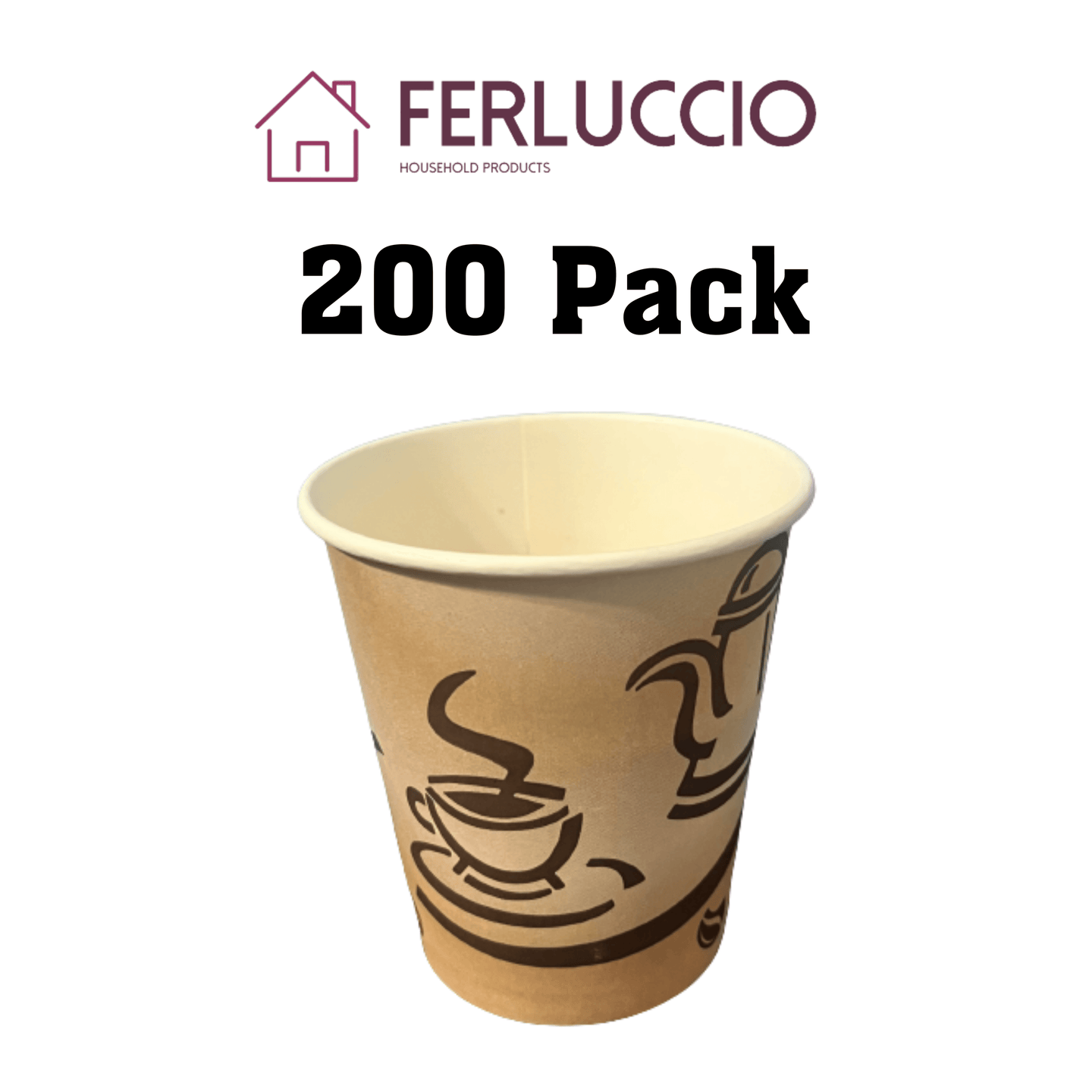 Ferluccio Hot Paper Coffee/Tea Cups 10 oz - PremiumBrandGoods