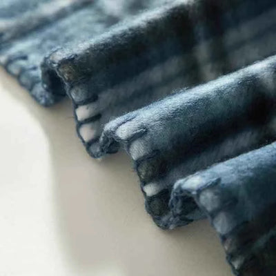 Fleece Plush Throw Blanket, 50" x 60", Navy Plaid