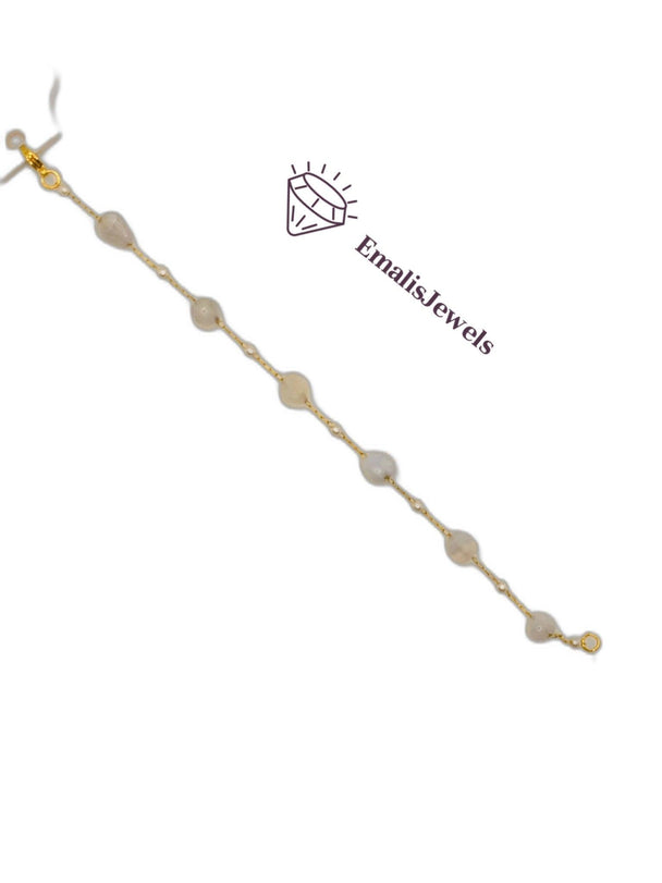 Handmade Stone Bracelets with Stainless Steel Gold overlay Chain - PremiumBrandGoods