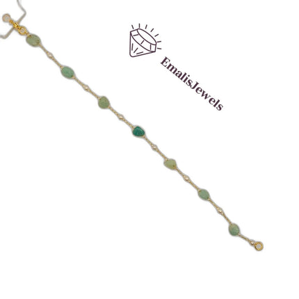 Handmade Stone Bracelets with Stainless Steel Gold overlay Chain - PremiumBrandGoods